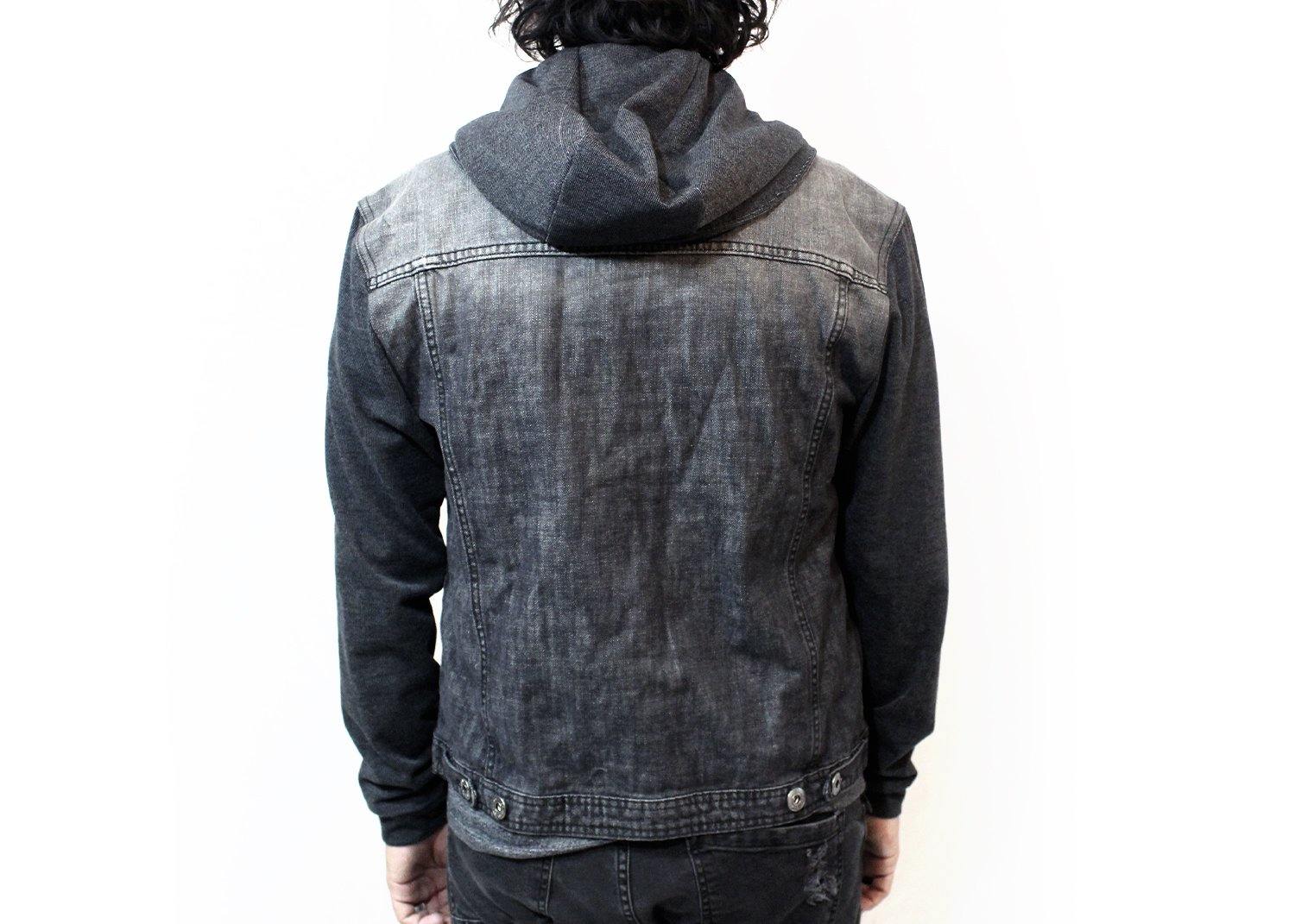 Black terry Hooded Slim fit denim jacket (Limited Edition) Denim jacket