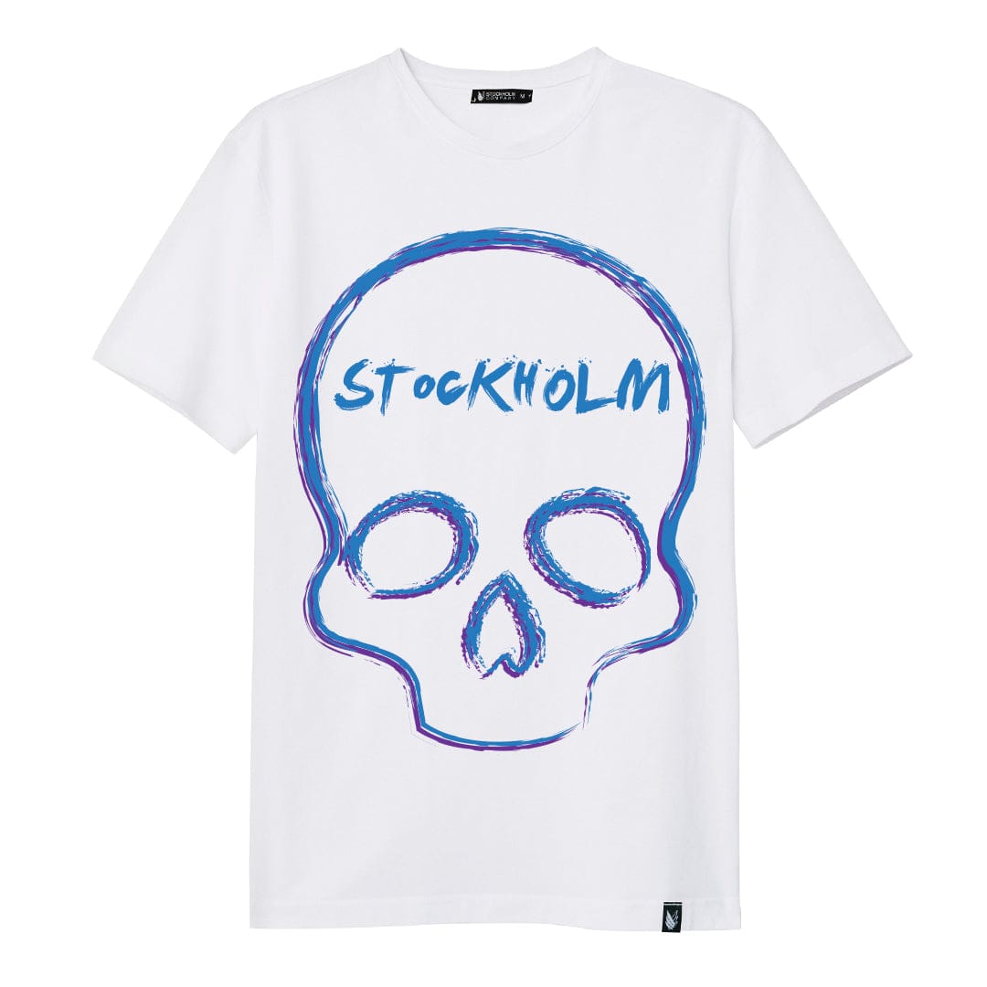 Skull brush blue 2.0 - Stockholm Co. -  - calaveras, hombre, playera, unisex
